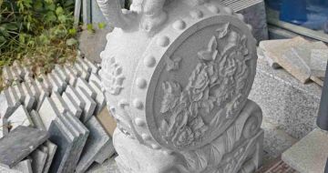 鞍山芝麻白抱鼓石 庭院抱鼓石