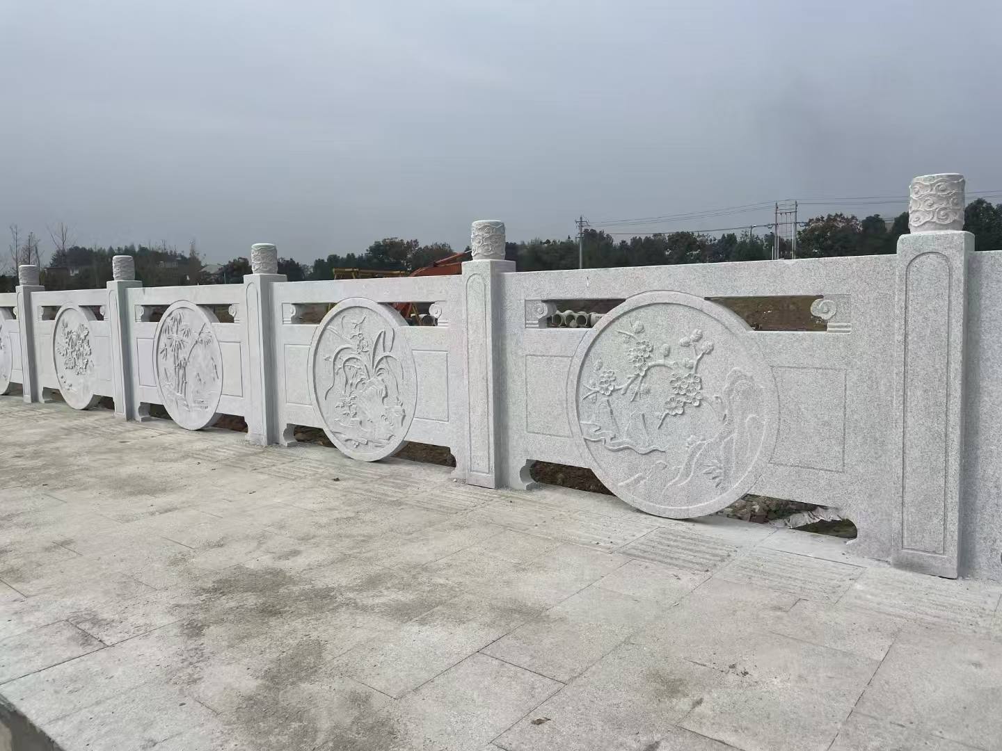 鞍山芝麻白河道栏杆 石材栏杆